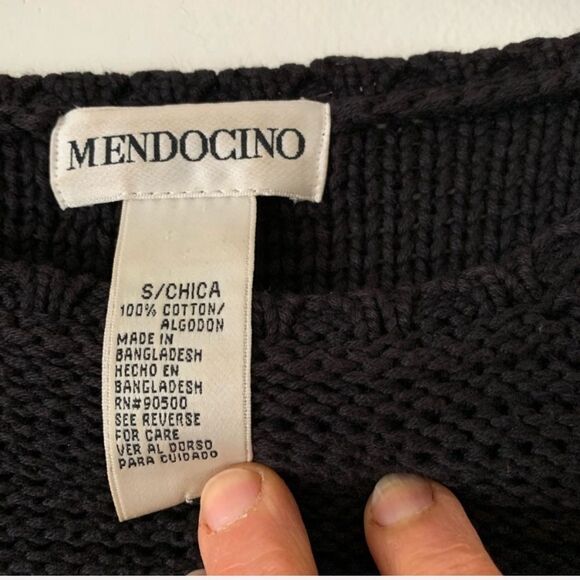Mendocino black knitted longsleeved sweater, crew neck, great condition, S - Picture 9 of 10